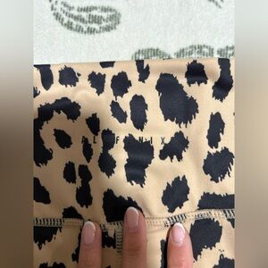 All Fenix Leopard Print Leggings - Black and Tan